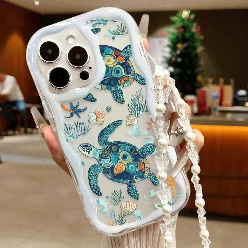 Küstenschildkröten-Handyhülle für iPhone 17 15 13 11 12 14 16 17 Pro Max Plus 17 Hüllen mit Lanyard, stoßfeste Silikonhülle – Detail 8