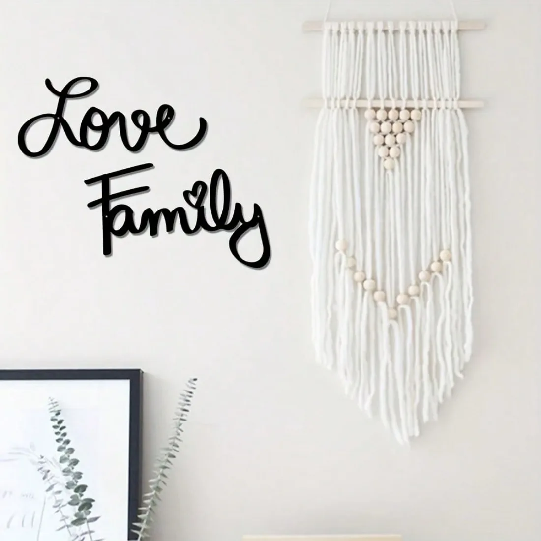 2-Pack Love Family Metal Wall Decor، أسود ريفي آرت ديكو جدار الفن لديكور المنزل الداخلي والخارجي، مقاوم للماء مقاوم للصدأ فالنتين