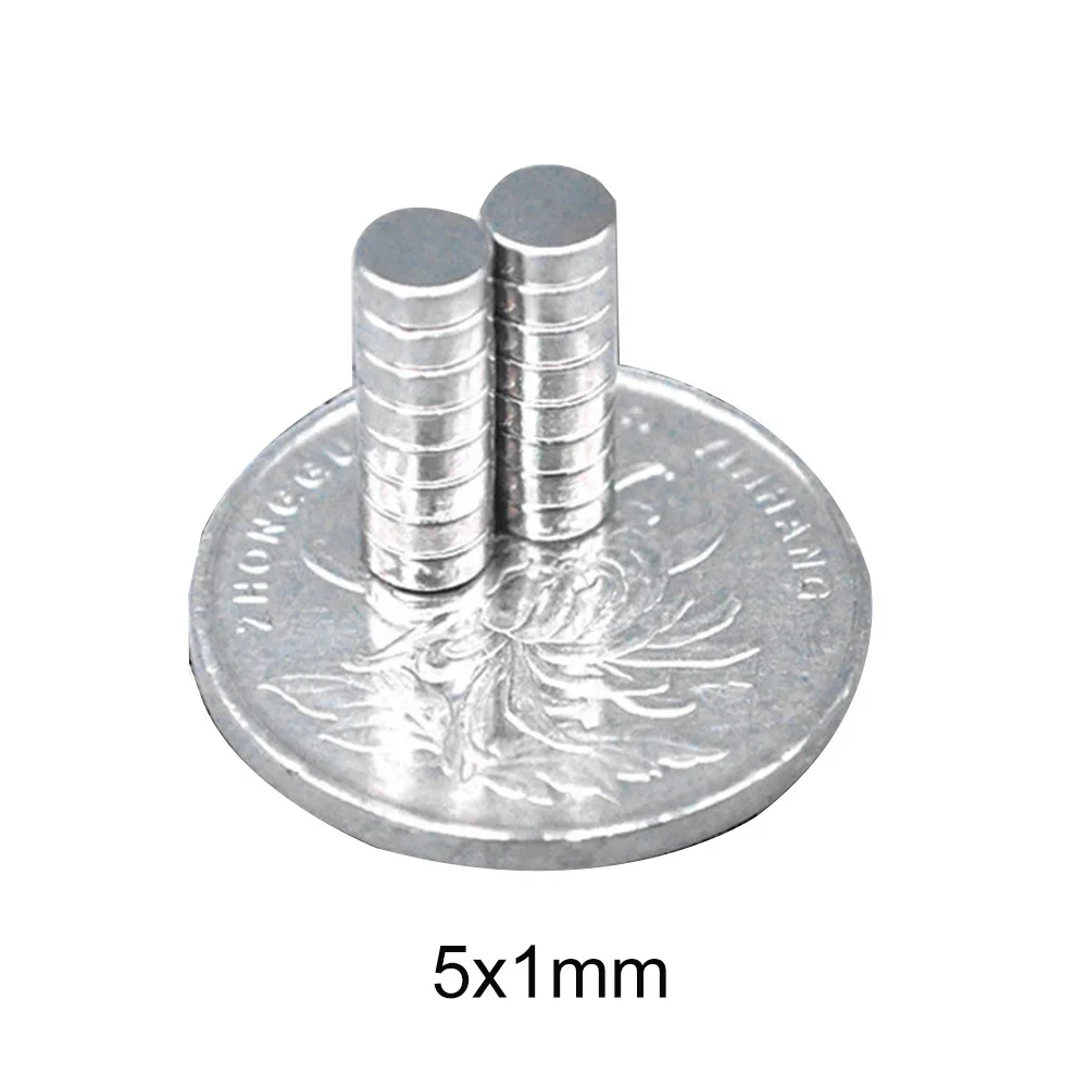 5x1mm Mini Small Powerful Magnets 5*1 Thin Strong Disc Magnets For Fridge, DIY, Building, Scientific, Craft, Education 5x1