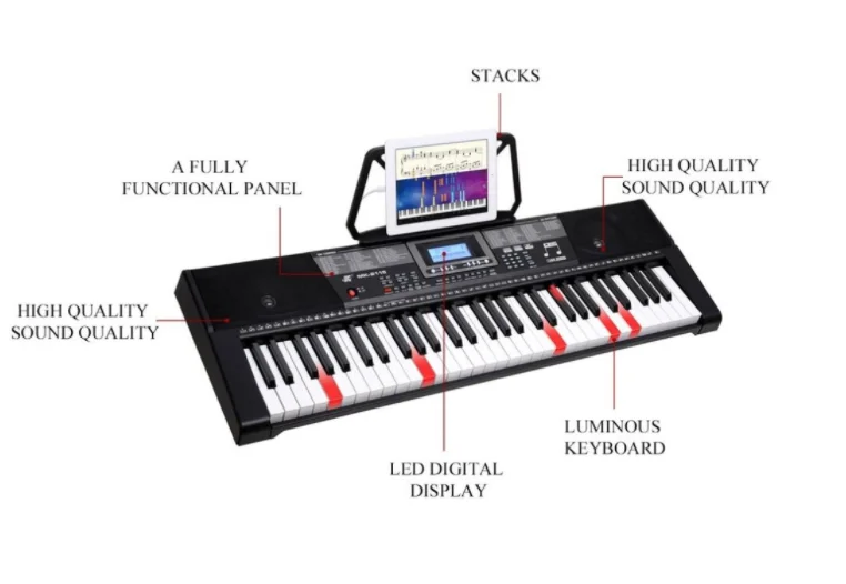 MK-2115 MIDI LED Lighting Keys 61 keys Electronic Organ Keyboard with Arabic Function