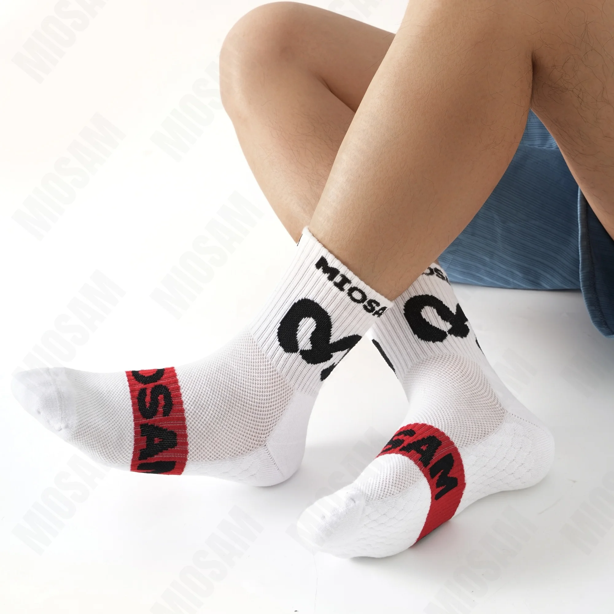 MIOSAM Top Quality 2pair Men's Combed Cotton Breathable Moisture Wicking comfort Crew Socks Casual Sports Terry bottom Socks