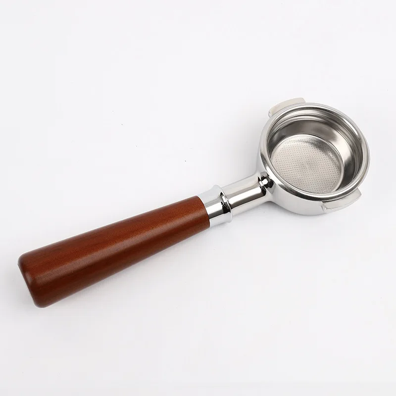 Wooden Handle Coffee Product 58mm,Bottomless Portafilter E61 EC680/other models Naked Filter Basket Espresso Machine Accessories
