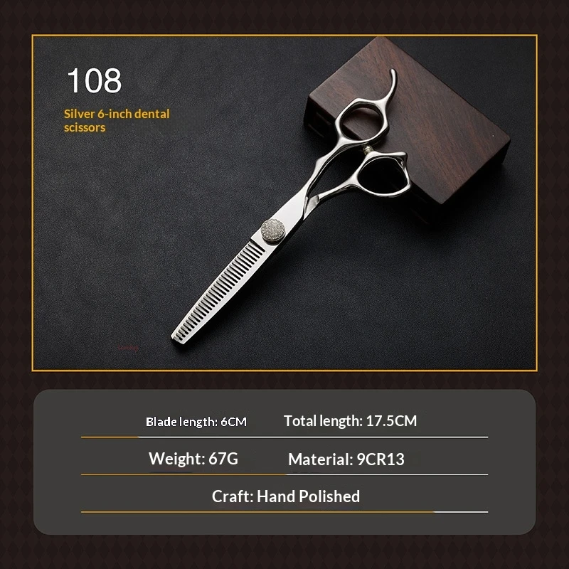 Professional Hair Scissors 6.0 Inch Japan 440C Steel Thinning Shears Salon Hairdressing Scissors For Bangs Layer Cut