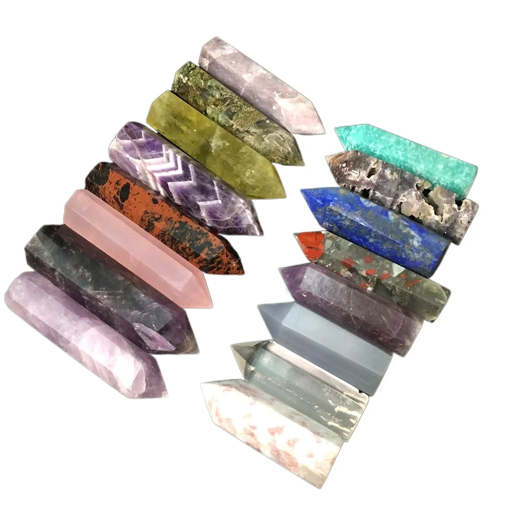 Natural Healing Crystal Tower 1.96-2.36in(5-6cm)Single Point Chakra Crystal Stone Wand Meditation Energy Collection On board