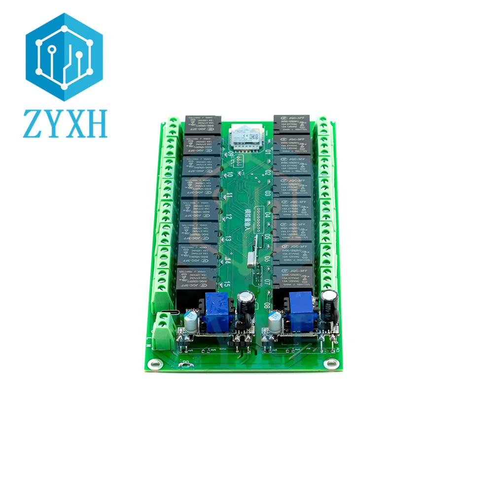 Tuya 16 Channel WiFi/Zigbee Relay Switch Module DC 7-27V AC 85-250V Wireless Smart Home Remote Control Switch with RF 433MHZ