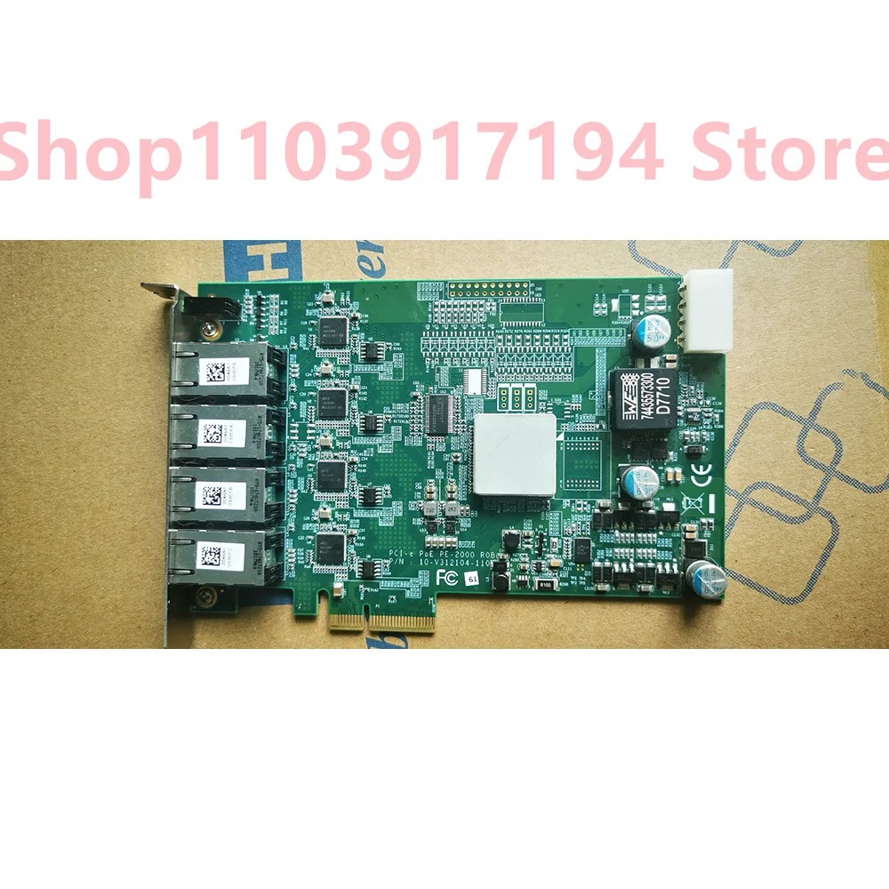 FOR Vecow  PE-2004 PCI-e Poe 4 Gigabit network card image acquisition card with network port