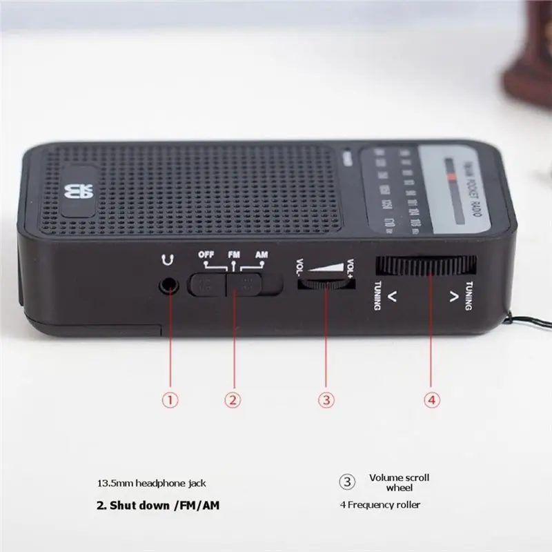 PHILE-W-905 FM/AM Radio Dual-Band Pointer Type Radio 3.5Mm Interface Portable Emergency Radio For Elderly And Children
