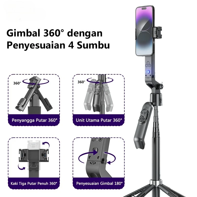 حامل ثلاثي القوائم لتتبع الوجه التلقائي بطول 1.83 مترًا لعام 2025، دوران 360 درجة، وجه AI بعد الحوامل الثلاثية مع جهاز التحكم عن بعد والإيماءات