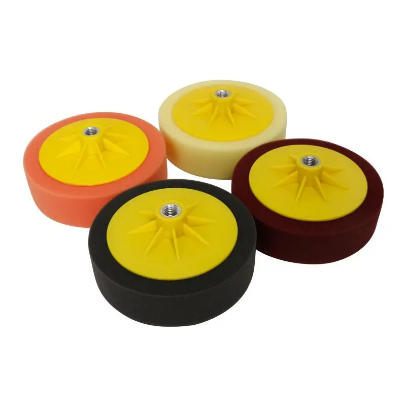 2 Pcs 150mm M14 or M16 Thread Car Polishing Disc Sponge Pad Buffing Waxing Clean Buffer Foam Polisher Removes Scratches Repair