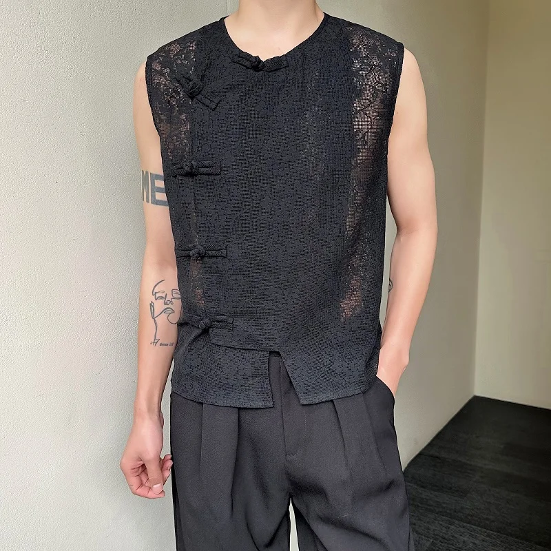 

3D Jacquard Lace Sleeveless Shirts for Men Vest Women Streetwear Fashion Show Clothing Summer T-shirts Unisex Tank Tops Tees