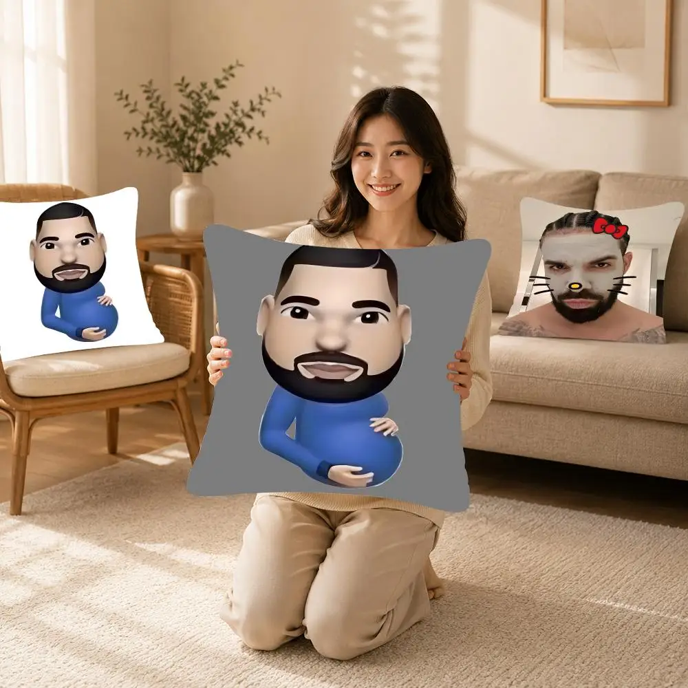 Celebrity Meme Drake Cushion Cover Bedroom bed reading backrest cushion Festive plush holiday Soft plush throw