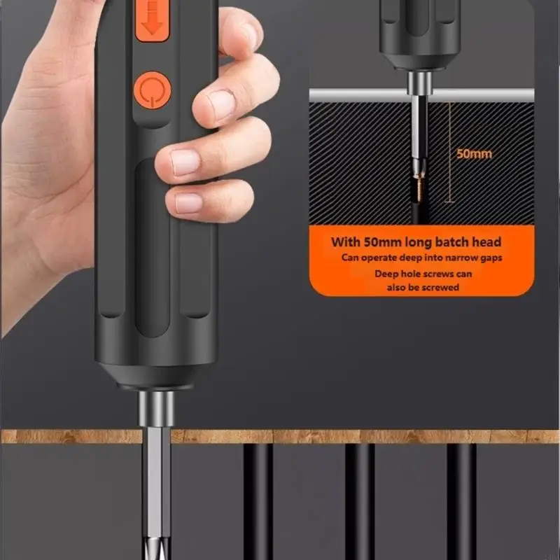  Multi Functional Cordless Screwdriver with Crosses Flat Bits Furniture Assembly Essential Tool