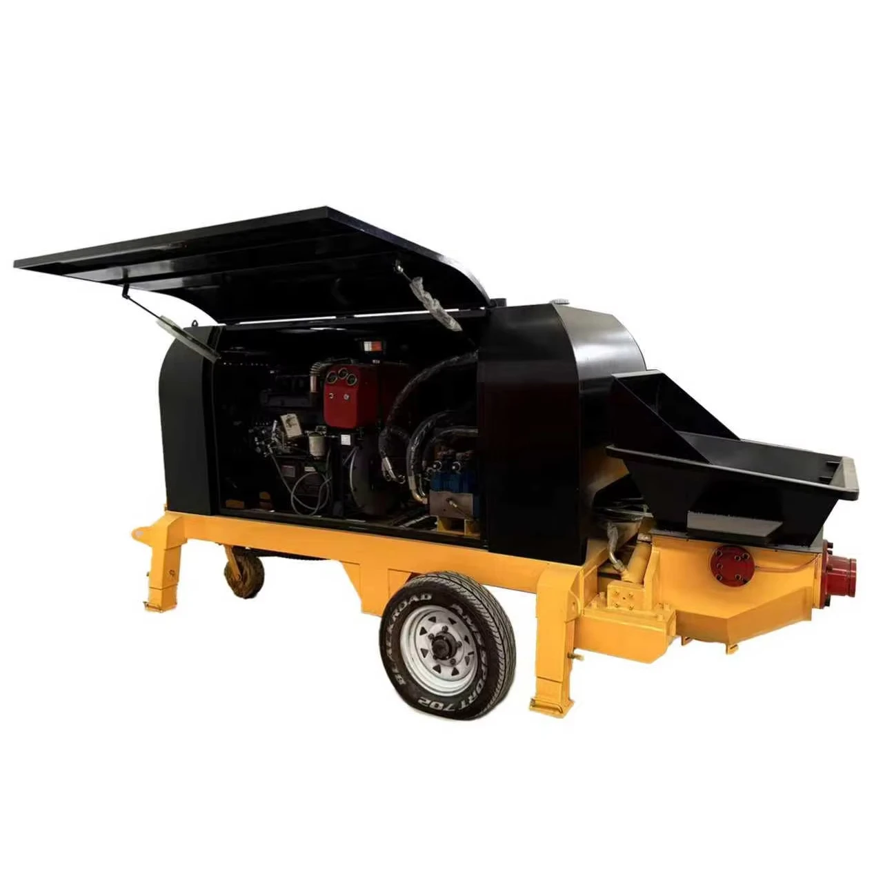 Diesel Engine Trailer Concrete Pump 50M/H 130M Vertical Reach Small 1 Year Warranty