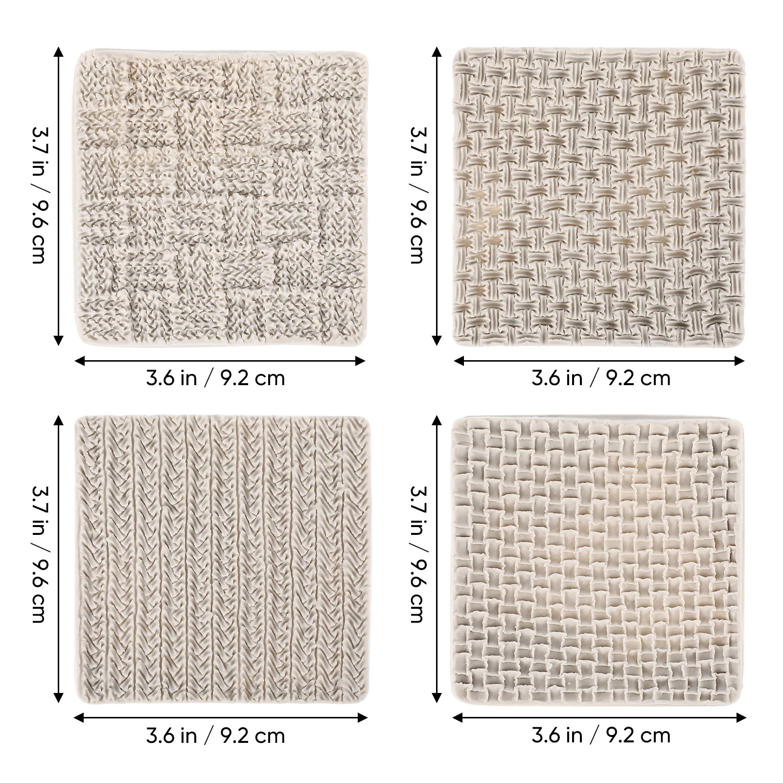 

4pcs Silicone Fondant Molds Weave Knit Texture Embossed Cake Chocolate Candy Mold Baking Soap Making Tools Oven Safe Microwave