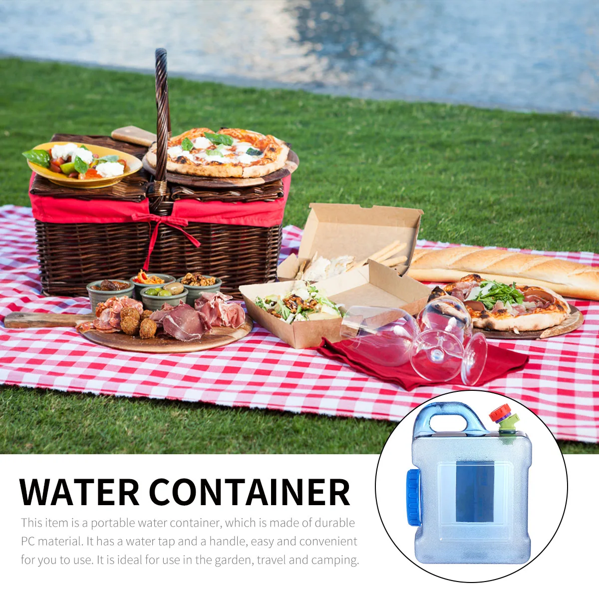 

5L Pc Bucket Car Bucket Portable Plastic Water Container Faucet For Outdoor Garden Travel Camping Use Food Grade Eco-Friendly