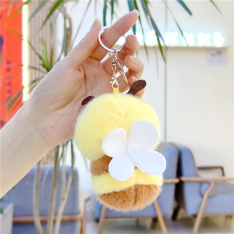 11cm bonito estilo instagram abelha pingente brinquedos de pelúcia gordinho animal chaveiro saco de carro pendurado decoração mochila chaveiro acessório