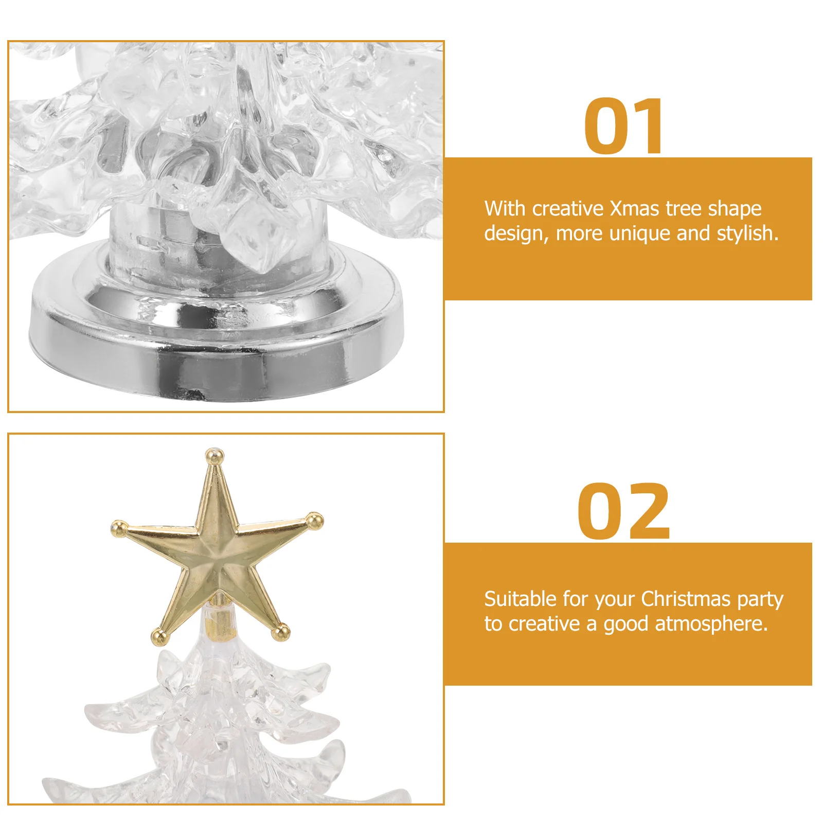 

2Pcs LED Christmas Tree Shape Table Lamp Creative Bedside Night Light Holiday Room Decor Bedroom Living Room Party Atmosphere