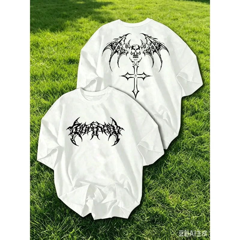 2026 Summer New Men's T-shirt with 3D Wings Pattern Print - Street Casual Fashion Comfortable Soft Breathable