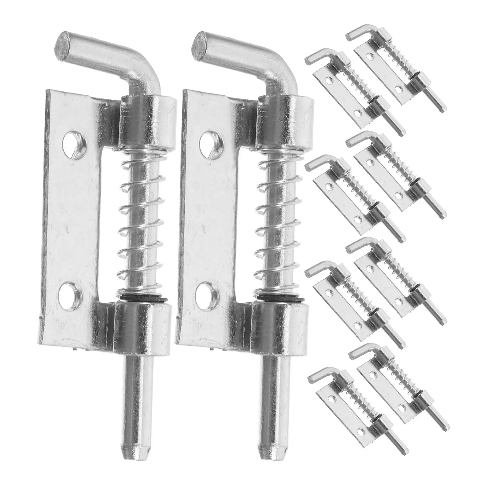 10 Pcs Spring Hinge Latch Heavy Duty Galvanized Iron Automatic Rebound Service Life Door Lock Suitable Warehouse Kitchen