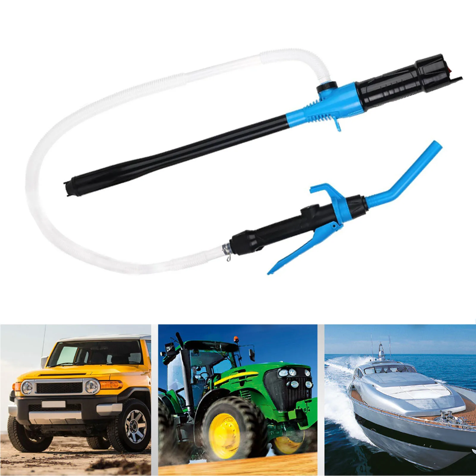 

Portable Battery-Powered Transfer Pump 35.4 Inch Flexible Hose for Diesel Gasoline Water Farm Machinery Ships Outdoor Emergency