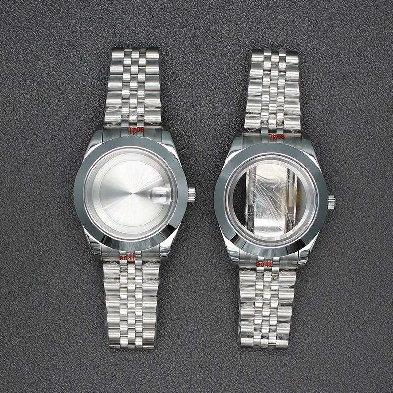 Casing 36Mm 40Mm untuk NH35 NH36 NH34 NH38 Miyota 8215 Gerakan Bevel Edge Casing Jam Tangan Gelang Kaca Safir 28.5Mm Dial Air King
