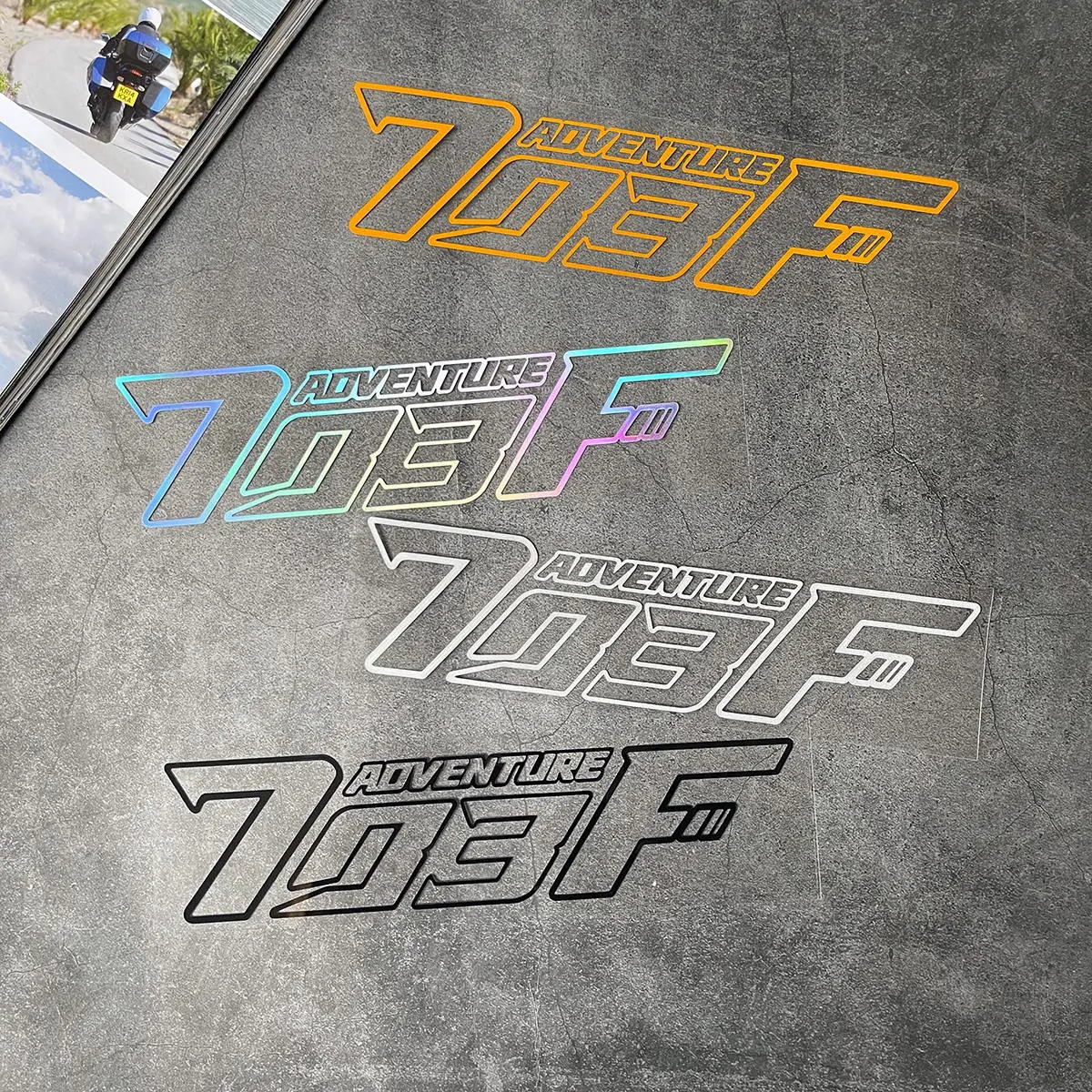 

1PC 20cm 703F Adventure Motorcycle Waterproof Vinyl Sticker, Multiple Colors For Bike Body Decor