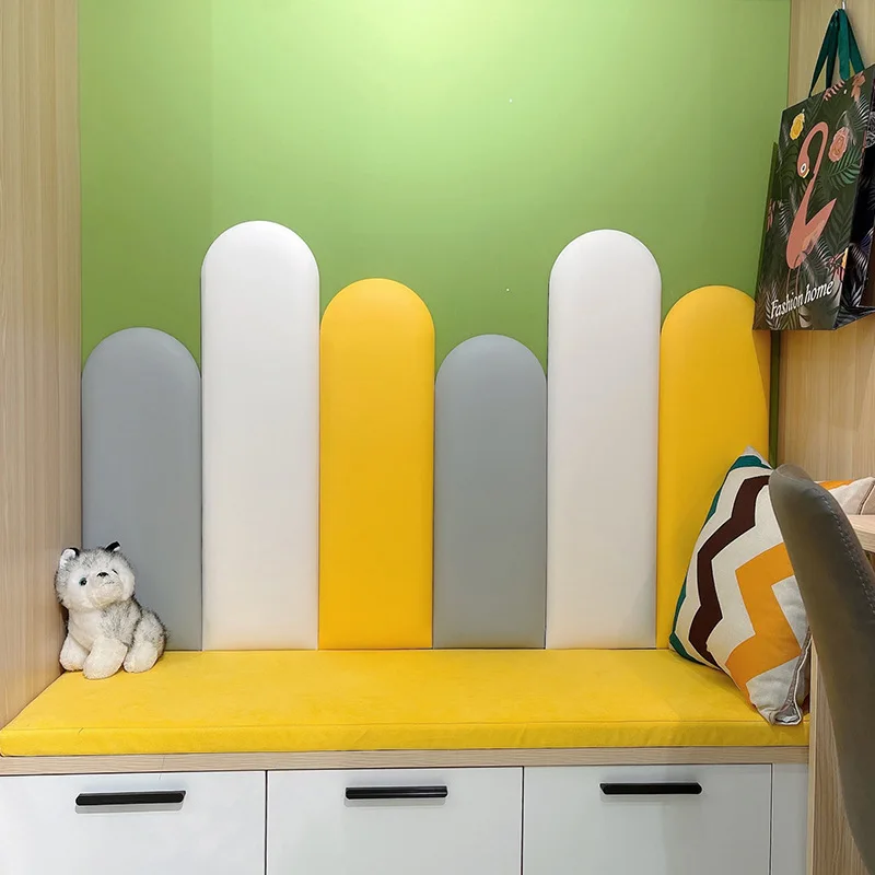 Children's Room Wall Anti-collision Wall Sticker Bed Head Self-adhesive 3D Backrest Cushion Paneles Acusticos De Pared One Piece