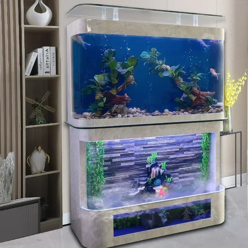 Living Room Entrance Fish Tank Glass Large Change Water Ecological Water Screen Aquarium Turtle Water and Land Tank