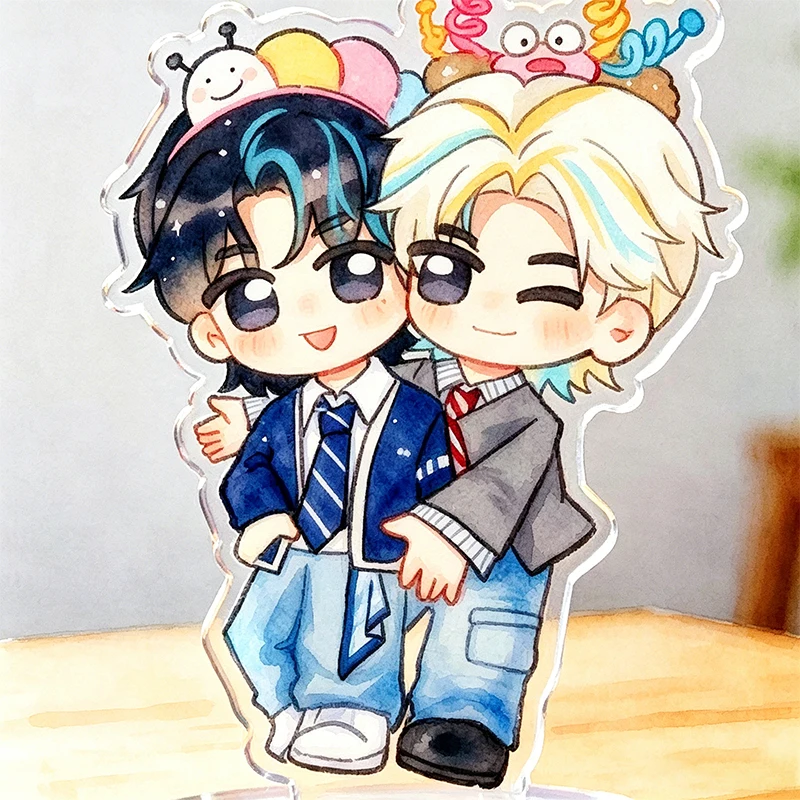Custom Your Own Photo Acrylic Stand Double Sided Personalized Cartoon Animal Print Holographic Picture Standee Keychain Gift