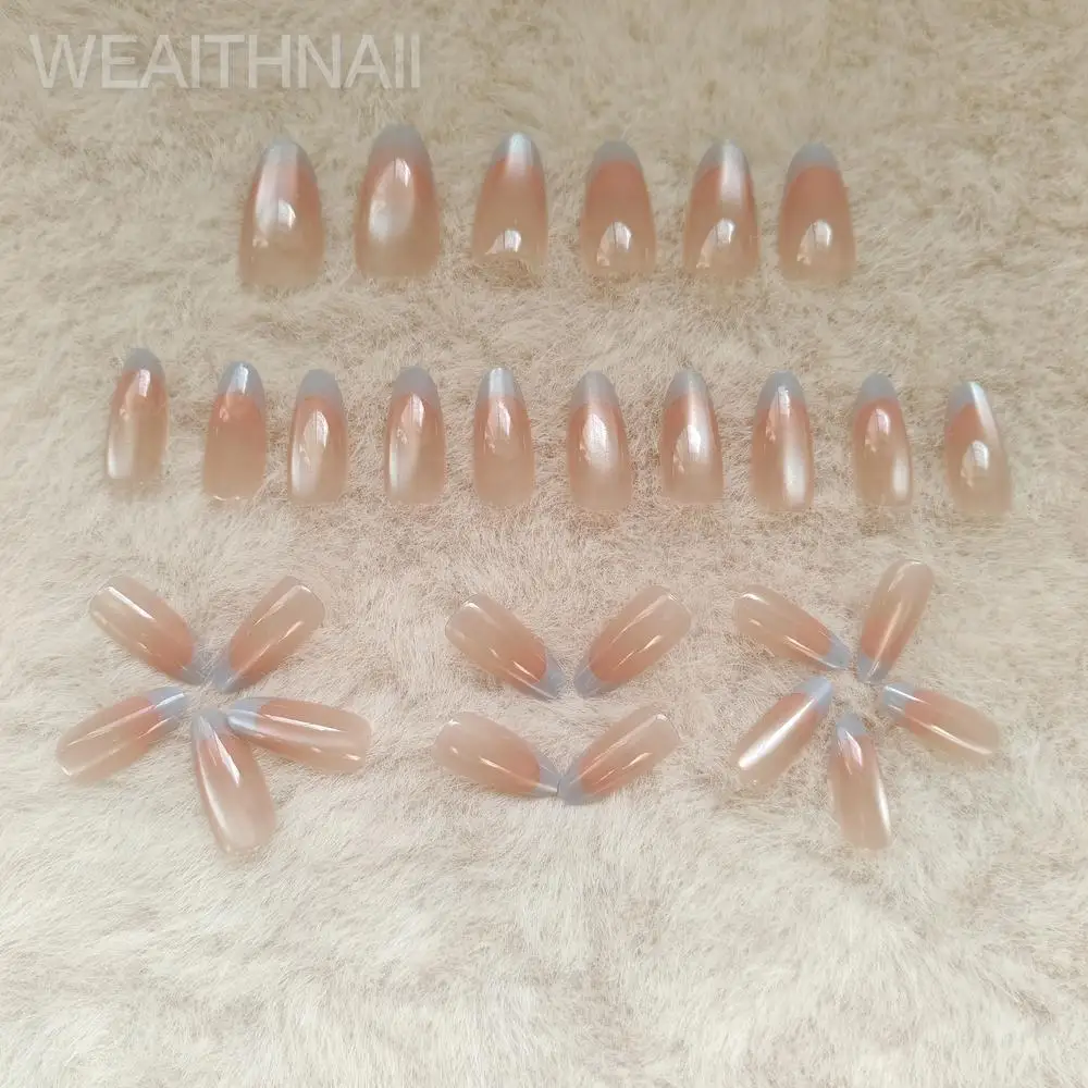 Exquisite Kamelien-Nagelscheiben mit feinem Glitzer, fließendes Licht, Katzenaugen, süßes und sanftes Mädchen, europäischer und amerikanischer Nagel, 30 Stück