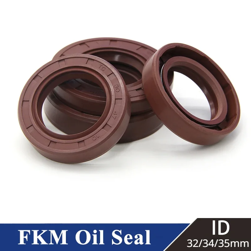 

1pcs ID 32mm 34mm 35mm Thickness 5~12mm Brown FKM Oil Seal TC Fluorine Rubber Gasket Rings Cover Double Lip Oil Seals Gasket