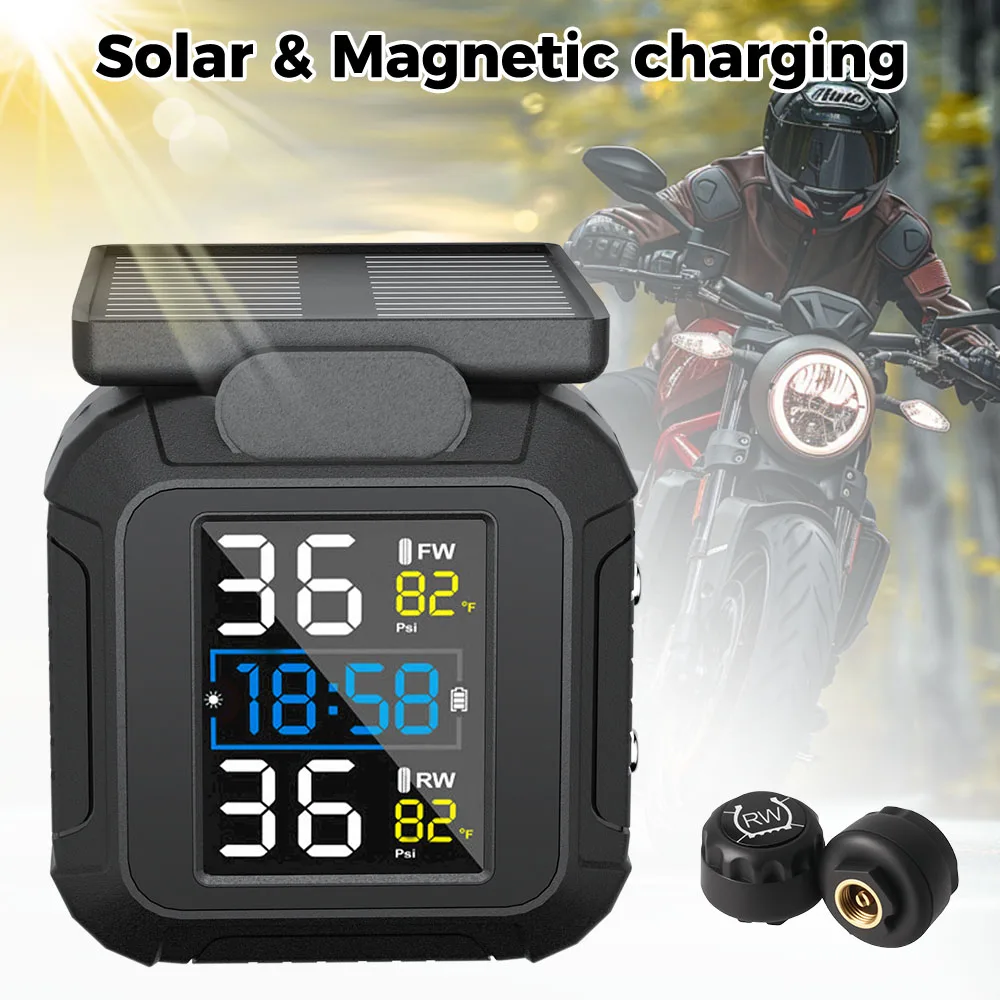 

Система контроля давления в шинах, сигнализация температуры, солнечная энергия, реальное время MT20 с 2 внешними датчиками, мотоцикл TPMS