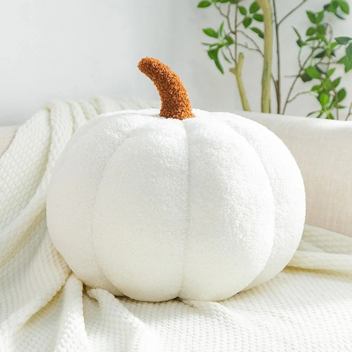 Pumpkin , Halloween Pumpkin Throw  Cushion,  Pumpkin Throw  Fluffy Pumpkin Plush Toy Cushion Fall  Decoration for Thanksgiving H