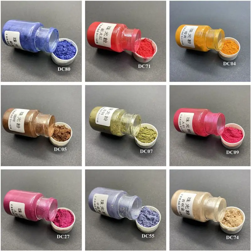 30ML Bottled Mica Pearlescent Powder Pigment Handmade Soap Candle Pearl Silver Nail Glitter Powder Epoxy Resin Paint DIY Pigment