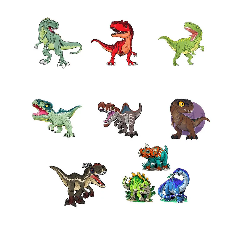 

Thermal transfer borderless washable decorations thermal conductive stickers cartoon dinosaur iron stickers DIY printed stickers