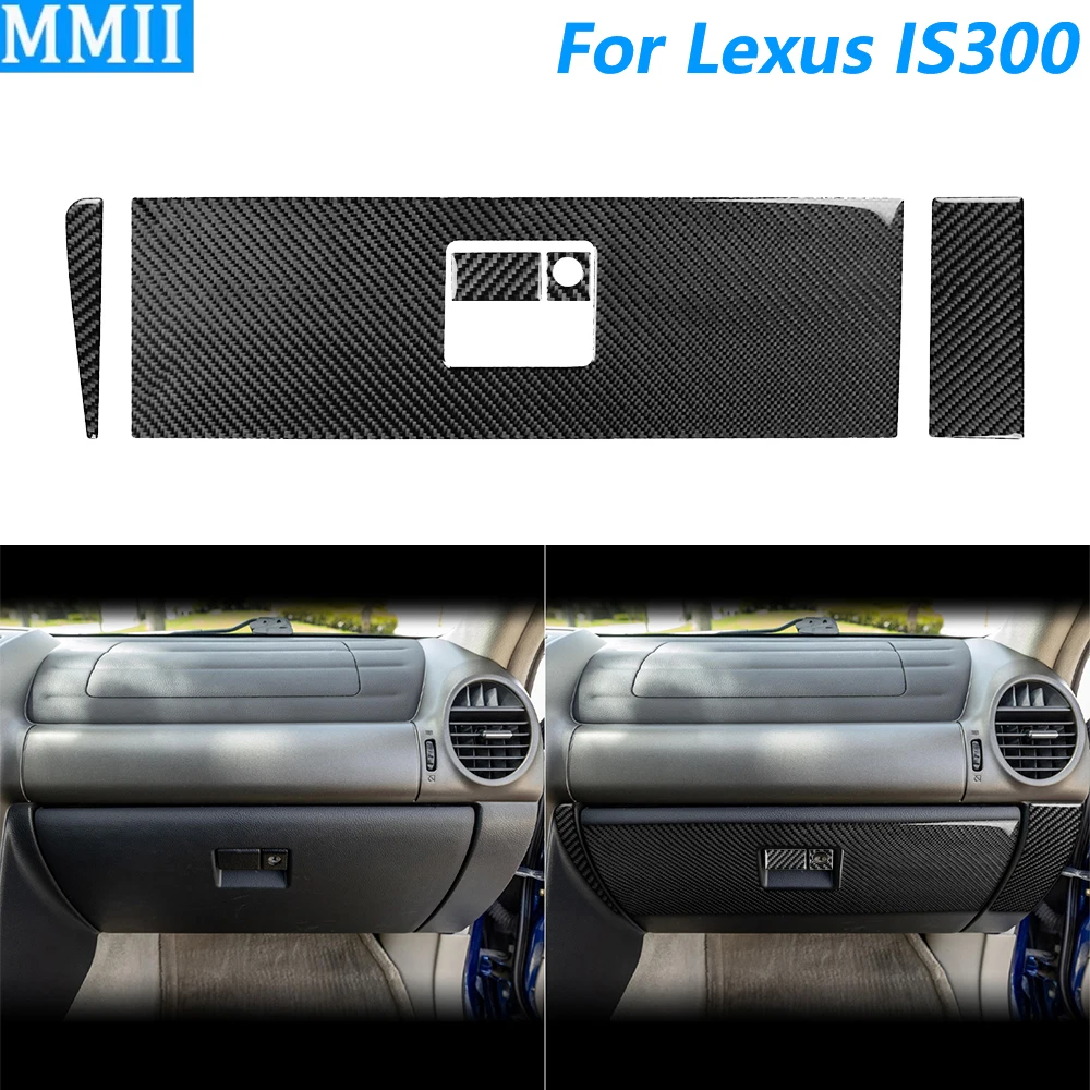 

For Lexus IS IS300 1999-2005 Carbon Fiber Co-Pilot Storage Box Panel Key Lock Switch Cover Decoration Car Accessories Sticker