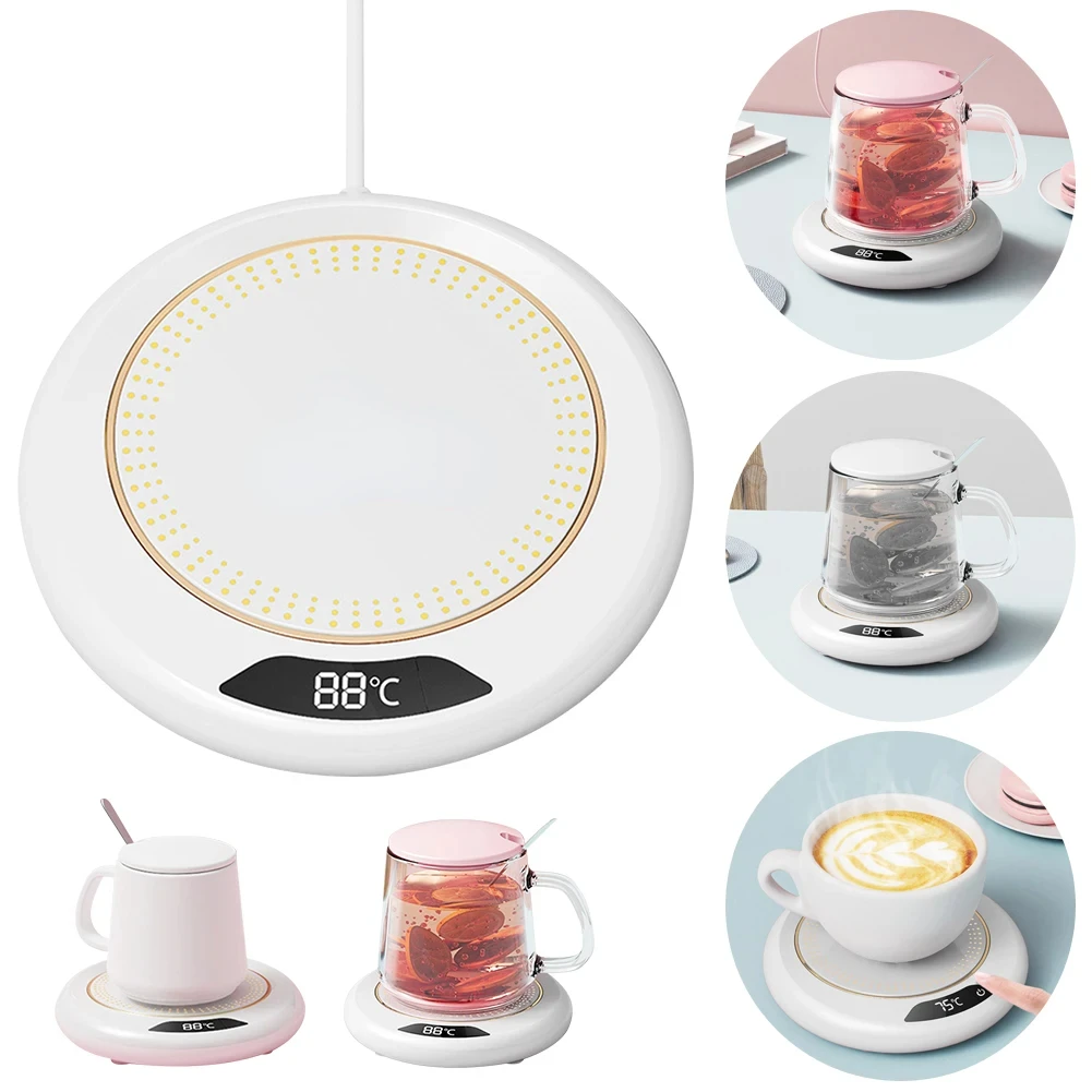 コーヒーマグウォーマー カップヒーター 3ギア温度設定 USB定数カップウォーマー 加熱コースター プレートパッド 紅茶水ミルク用