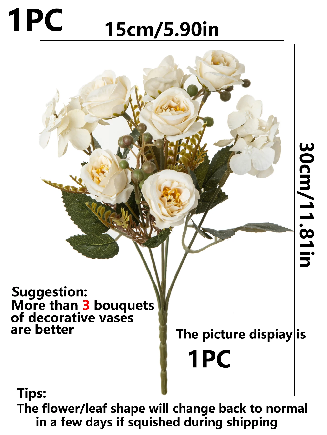 Künstliche Blumen, Seidenfranzösische Rosen, für Hochzeiten, Zuhause, Zimmer, Tisch, Festdekoration, Außenbereich, Garten, Brautstrauß, DIY-Geschenk, Accessoires – Detail 1