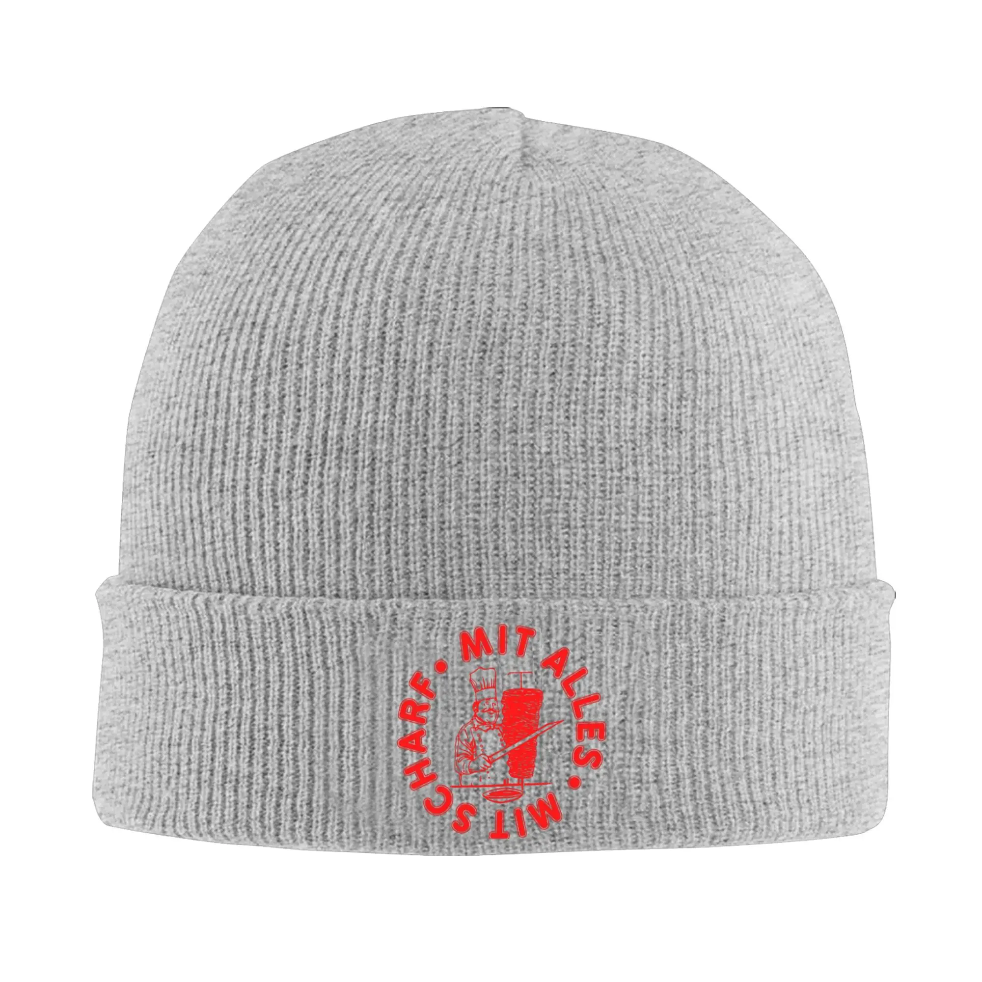 Doner Kebab Mit Scharf Mit Alles Knitted Hat Autumn Winter Skullies Beanies Street Foodie Cap Unisex Acrylic Hot Sale Skullcap