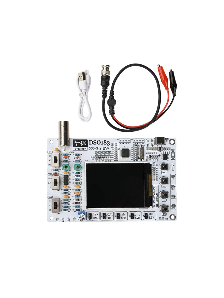 Kit d'oscilloscope numérique DIY DSO183 DC 5V 0-500kHz, kit de soudure électronique, interface Type-C, adapté à l'enseignement