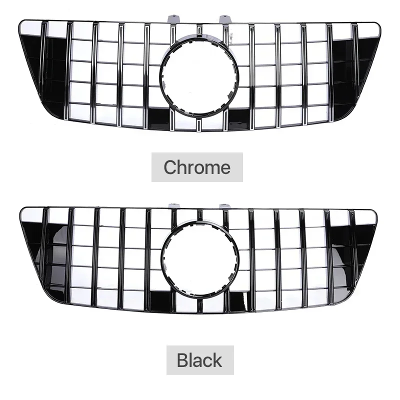 Black Silver Grille Car Front Bumper For Mercedes Benz ML Class W164 2006-2011 Panamericana GT Style Grill 320 350 430 550