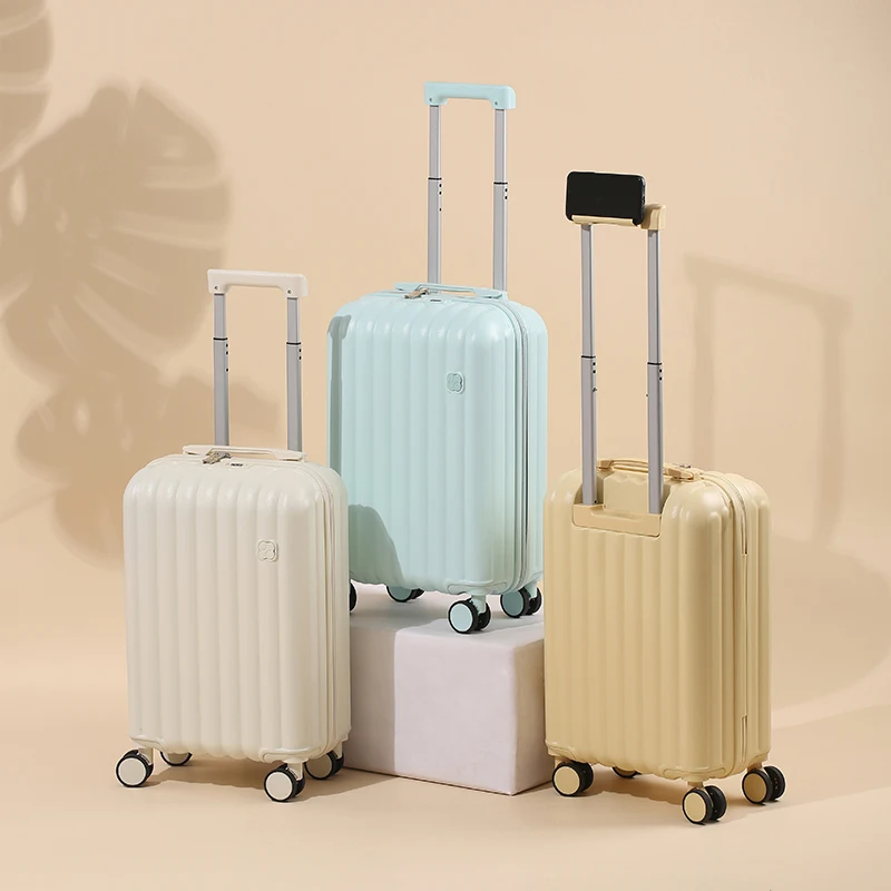 Maleta de corta distancia de alto valor ABS+PC Maleta de viaje 360 °   Rueda universal lisa con soporte para teléfono móvil equipaje 20"24"