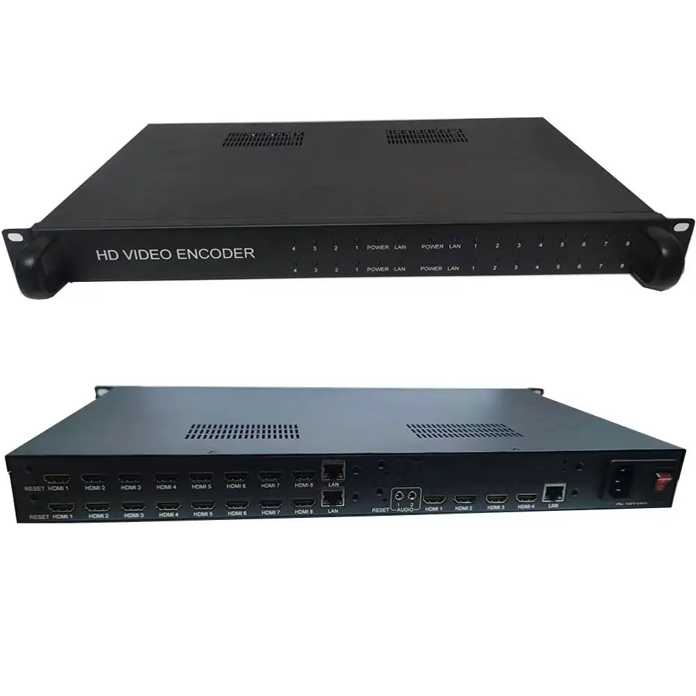 H264/H265 HD encoder 2-channel 4K (3840X2160P) + 18-channel 1920X1080P HDMI to IP (RTMP/RTSP/HLS TS/FLV/HLS/SRT/UDP multicast)