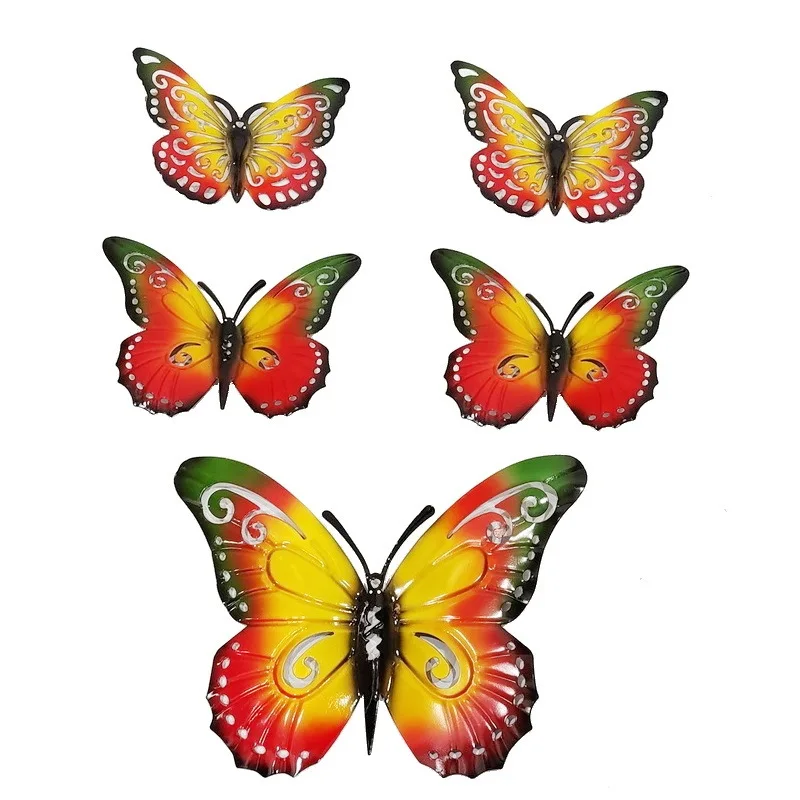 

Indoor and outdoor wall arrangement, landscaping, warm painting butterfly creative animal wrought iron wall decoration