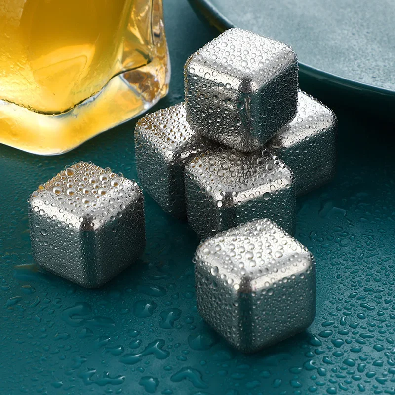 304 Stainless Steel Ice Cubes Quick-frozen Ice Grains Metal Ice Grains Clip Creative Whiskey Stainless Steel Tartar