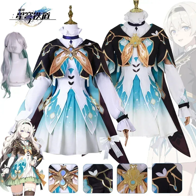 

Game Honkai Star Rail Firefly Cosplay Costume Party Dresses Uniform Wig Full Set Suit Halloween Party Role Play for Adult Girl