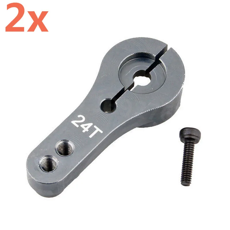 2 stücke CNC Aluminium Servo Arm Horn 24T Legierung Für Drehmoment Metall Pro EMAX Servo Motor 1/8 1/10 RC auto HPI Baja