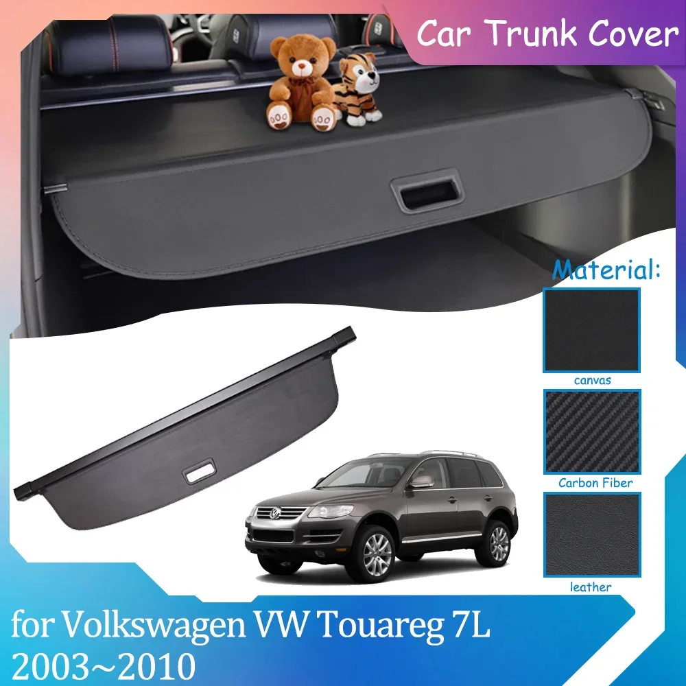 Car Trunk Covers for Volkswagen VW Touareg 7L 2003~2010 Luggage Rack Retractable Waterproof Curtain Shelter Cargo Pad Accessorie