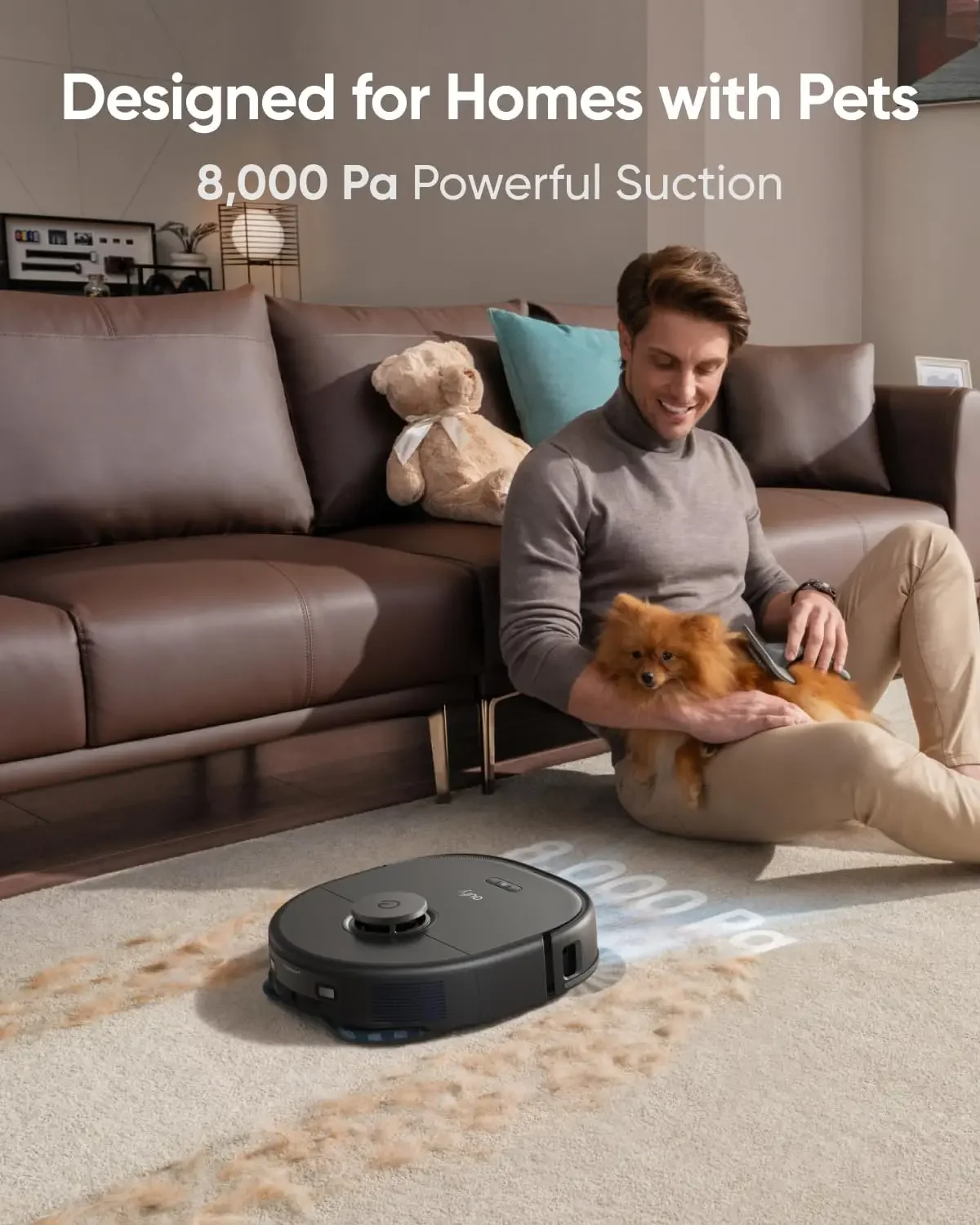 X10 Pro Omni Robot aspirapolvere e Mop con aspirazione da 8,000 Pa, doppi Mop con sollevamento automatico da 12 mm e rilevamento di tappeti, ostacolo AI A