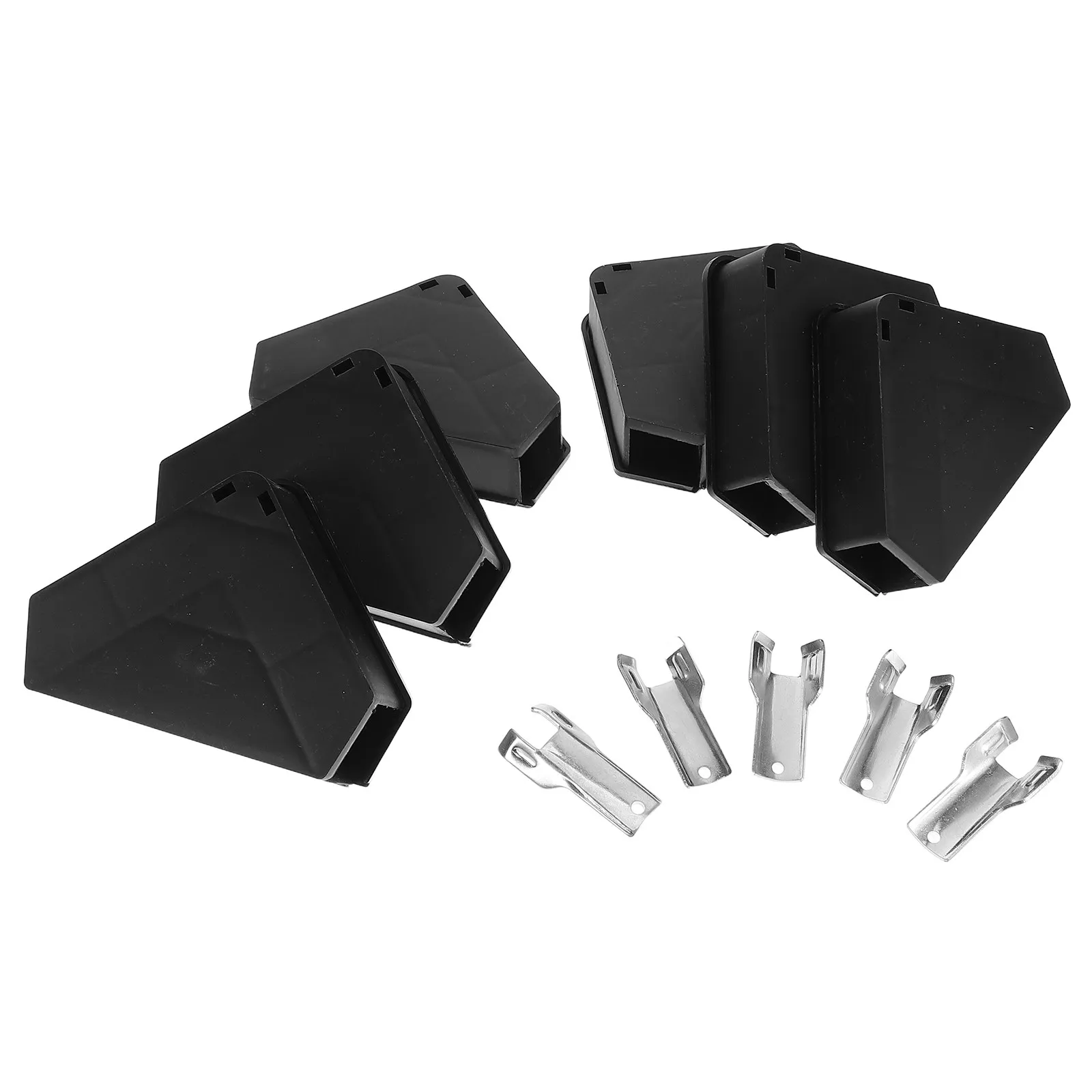 6Pcs Triangle Mouse Station with Metal Key Lock Reusable Plastic Baits Box Indoor Outdoor Use Optimized Structure for Small Mice